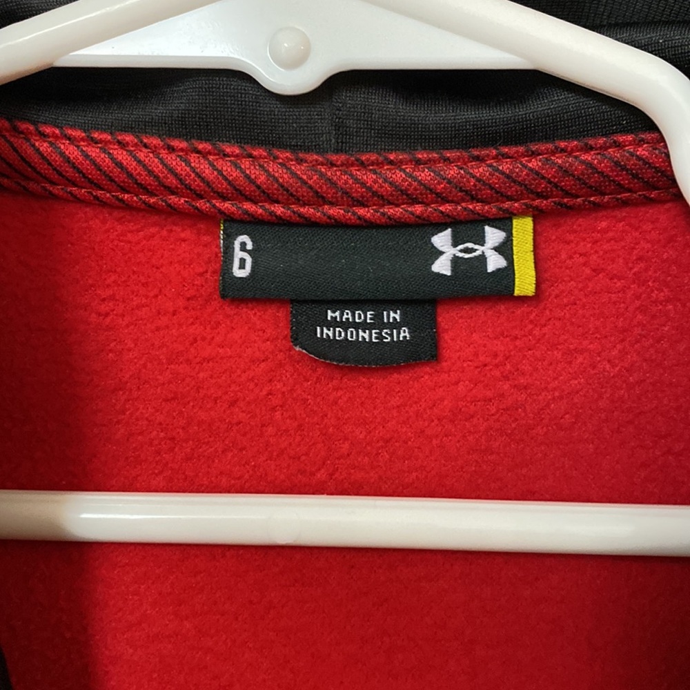 Under Armour Red Zip-Up Jacket with Hood - Picture 4 of 8